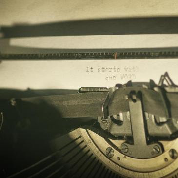 Classic typewriter: It starts with one WORD